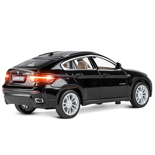ТМ "Автопанорама" Машинка металлическая 1:32 BMW X6, черный, свет, звук, откр. двери, инерция, в/к 19*9*7 см в Джамбо Тойз #4