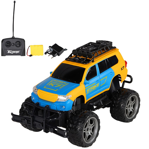 Машинка Монстр-трак на радиоуправлении, 1:16, до 15км/ч, зарядное устройство, цвет сине-желтый, в/к 36,2*18,8*18,5 в Джамбо Тойз #2