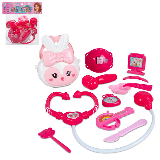 Набор "Доктор с зайчиком" в чемодане, розовый, в/к 31х24 в Джамбо Тойз