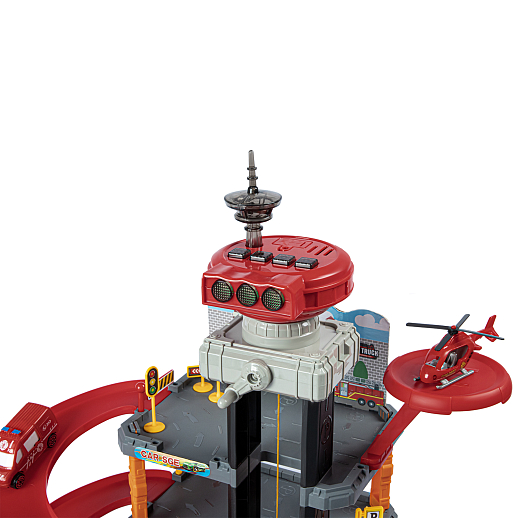 Парковка "Пожарная" с лифтом, свет, звук, ручной механизм лифта, в компл. машинки, вертолет, на бат., в/к 45*6,5*31см в Джамбо Тойз #6