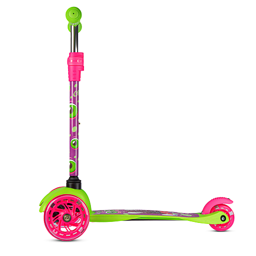 Трехколесный самокат "CITYRIDE" в/п, телескопический руль металл, колеса PU 120/76 со светодиодами, Abec-5, размер 53х23х70 см, до 35 кг, от 3 лет, зеленый в Джамбо Тойз #4