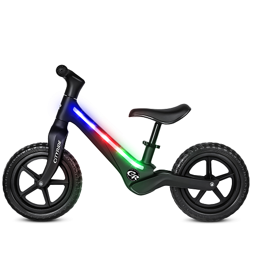Беговел Cityride, модель CR-BB-07, рама пластик, колеса PU 12", свет, цвет чёрный в Джамбо Тойз #6