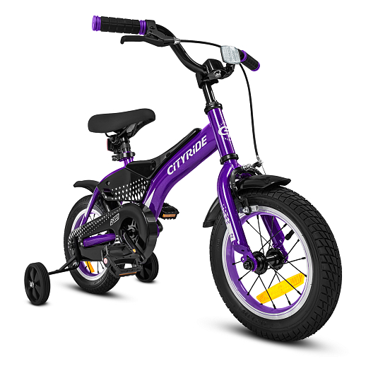 Детский велосипед "Cityride REVO", модель CR-B2-05, рама сталь, кожух цепи 100%, обода алюм. 12", втулки сталь, покрышки 2,125, страх. колеса, руль сталь. вынос сталь, задние ножные тормоза, передний клещевой, звонок, крылья пластик, отражатели пер/зад и на спицах, цвет фиолетовый в Джамбо Тойз #2