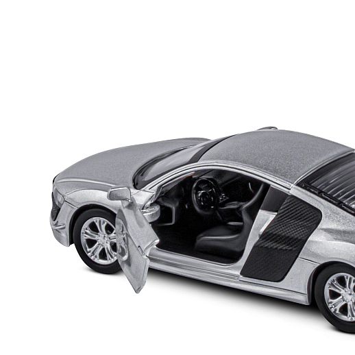 ТМ "Автопанорама" Машинка металлическая 1:43 Audi R8 GT, серебро, откр. двери, инерция, в/к 16*7,5*5 см в Джамбо Тойз #5