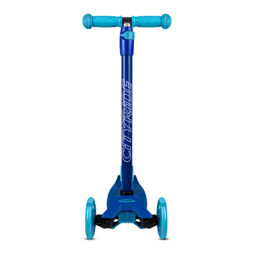 Самокат трехколесный CityRide, пакет, Дека: PP+нейлон, колеса PU 120/76 свет, руль  металл телеск., цвет синий в Джамбо Тойз #8