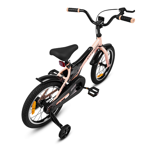 Детский велосипед "Cityride REVO", модель CR-B2-05, рама сталь, кожух цепи 100%, обода алюм. 16", втулки сталь, покрышки 2,125, страх. колеса, руль сталь. вынос сталь, задние ножные тормоза, передний клещевой, крылья пластик, отражатели пер/зад и на спицах, цвет розовый в Джамбо Тойз #4
