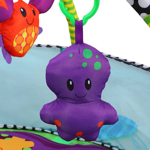 Детский развивающий коврик "Черепаха", высокие бортики, мягкие дуги и подвески, 12 шариков в комплекте,  46*11*43 см в Джамбо Тойз #8