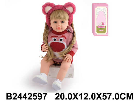 Кукла силиконовая реалистичная, с ободком, в/к 20х12х57 см в Джамбо Тойз
