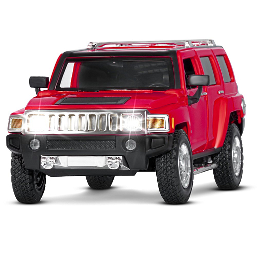 ТМ "Автопанорама" Машинка металлическая, 1:24, Hummer H3, красный,  откр. передние и задняя дверь, капот, свет, звук, свободный ход колес, в/к 24,5 х 12,5 х 10,5 см в Джамбо Тойз #6