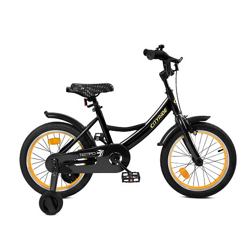 Велосипед двухколёсный CITYRIDE, модель CR-B2-04F7, рама сталь, колеса алюминий 16", цвет чёрный-оранжевый в Джамбо Тойз #3