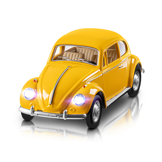 ТМ "Автопанорама" Машинка металлическая, 1:28 Volkswagen Classical Beetle 1967, желтый, откр. двери и багажник, свет, звук, инерция, в/к 17,5*12,5*6,5 см в Джамбо Тойз #7