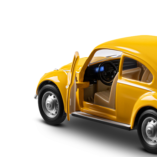 ТМ "Автопанорама" Машинка металлическая, 1:28 Volkswagen Classical Beetle 1967, желтый, откр. двери и багажник, свет, звук, инерция, в/к 17,5*12,5*6,5 см в Джамбо Тойз #17