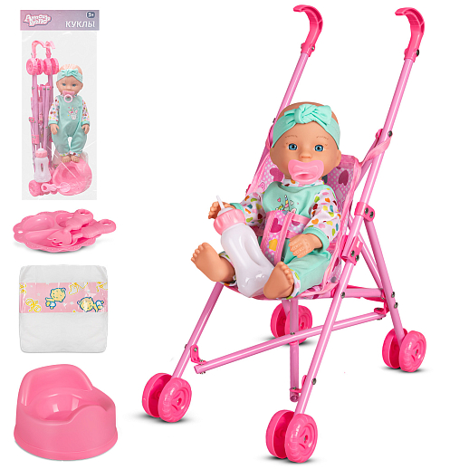 ТМ "Amore Bello" Пупс 28 см, русский язык, Шаинский, пьет и писает: св. зеленый, в/п в Джамбо Тойз