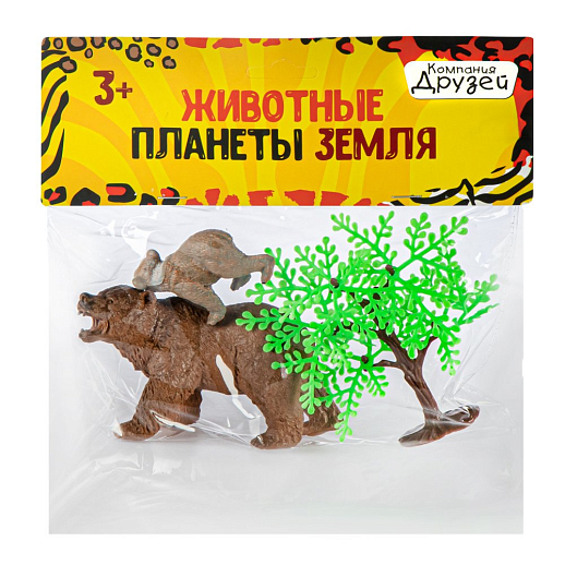 ТМ "КОМПАНИЯ ДРУЗЕЙ", серия "Животные планеты Земля", набор "Мама и малыш" Медведи 2 шт (3 предмета) 10,5-6,5 см в/п 21х19 см в Джамбо Тойз #3