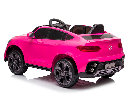 Электромобиль Mercedes Benz GLC Coupe на аккум.,12V/4.5AH*1, 380*2, Р/У 2.4GHz, свет, звук, сиденье эко-кожа, колеса EVA, откр.двери,MP3, плавн.старт, в/к 108*56,5*36,5. Цвет - розовый. в Джамбо Тойз #2