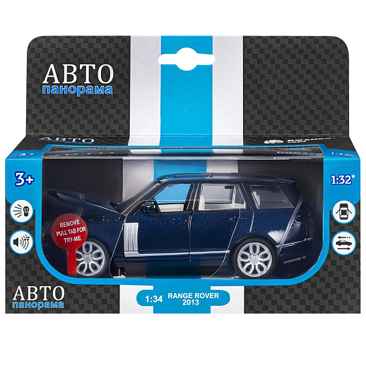 ТМ "Автопанорама" Машинка металлическая 1:34 2013 Range Rover, темно-синий перламутр, свет, звук, откр. двери, инерция, в/к 17,5*13,5*9 см в Джамбо Тойз #4