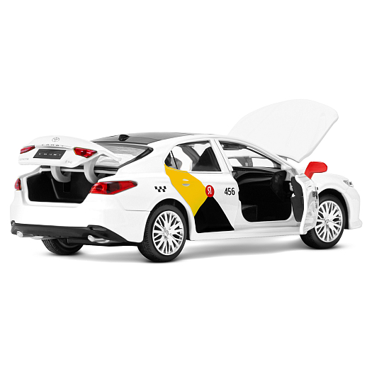 Яндекс Go машинка металлическая, 1:34 Toyota Camry, цвет белый, инерция, свет, озвучено Алисой, откр. двери, в/к 17,5*13,5*9 см в Джамбо Тойз #15