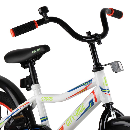 Детский велосипед City-Ride Spark , рама сталь , диск 16 сталь , крылья пластик, страх.колеса, цвет Белый в Джамбо Тойз #2