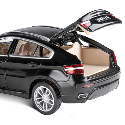 ТМ "Автопанорама" Машинка металлическая 1:32  BMW X6, черный, свет, звук, откр. двери, капот и багажник, инерция, в/к 17,5*13,5*9 см в Джамбо Тойз #14