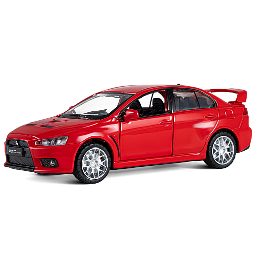 ТМ "Автопанорама" Машинка металлическая 1:32 Mitsubishi  Lancer Evolution, красный, откр. двери, капот и багажник, свет, звук, инерция,  в/к 17,5*12,5*6,5 см в Джамбо Тойз #2