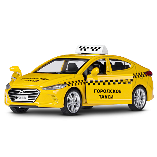 ТМ "Автопанорама" Машинка металлическая 1:40 HYUNDAI ELANTRA, ГОРОДСКОЕ ТАКСИ, откр. двери, инерция, 17,5*12,5*6,5 см в Джамбо Тойз #5