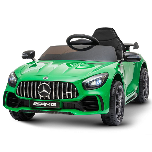 Электромобиль Mercedes Benz AMG на аккум.,12V/4.5AH*1, 380*2, Р/У 2.4GHz, свет, звук, сиденье эко-кожа, колеса EVA,откр.двери,индик.зарядки, MP3/USB, плавн.старт, в/к 111*56*29см. Цвет - зеленый. в Джамбо Тойз #2