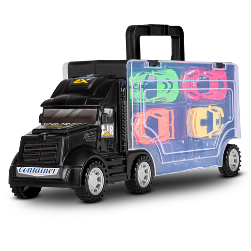 Автовоз-чемодан,в комплекте 4 машинки,свободн.ход колес,в/к 30,5*8,5*12см в Джамбо Тойз #12