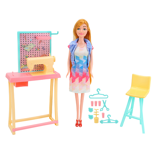 Кукла "Рукодельница", в комплекте швейная машинка, стол, стул, аксессуары, в/к 22х7,6х33 см в Джамбо Тойз #3