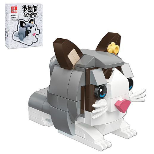 Конструктор "Кот" 103 дет., в/к 10,5*4,0*13,0 см в Джамбо Тойз