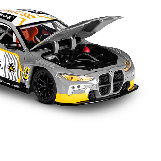 ТМ "Автопанорама" Машинка металлическая, 1:24 BMW M4 GT3, серый, откр. двери и капот, свет, звук, свободный ход колес, в/к 24,5х12,5х10,5 см в Джамбо Тойз #20