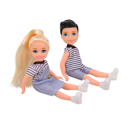 Игровой набор кукол "Семья (мама, папа, 2 детей)", стиль family look, с шарнирными руками, в/к 28*6*33 см в Джамбо Тойз #16