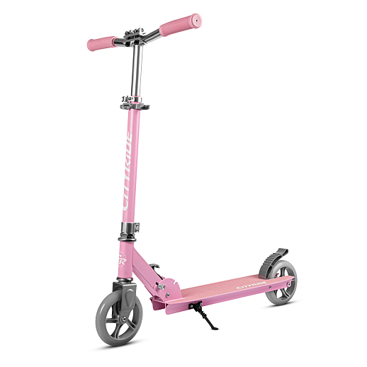 Самокат 2хколесный Материал: Алюминий.Колесо: 145 мм PU,Размер в разложенном виде: 76X36X95 см¶Размер деки: 51X12 см¶Цвет: розовый в Джамбо Тойз #2