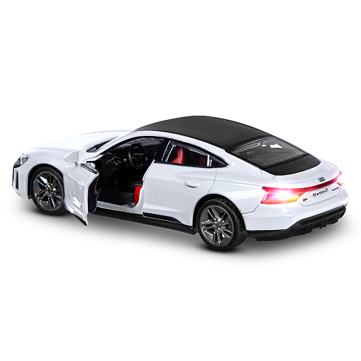 Машинка металлическая 1:36 Audi RS e-tron GT с зарядной станцией, белый, свет, звук, откр. двери и капот, инерция, в/к 20,6*9,*9 см в Джамбо Тойз #4