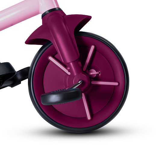 Детский трехколесный велосипед "CITYRIDE XTERRA". Рама сталь, сиденье съемное, складная крыша D600, подножки, колеса 11/9 EVA, корзина, подстаканник, розовый в Джамбо Тойз #11