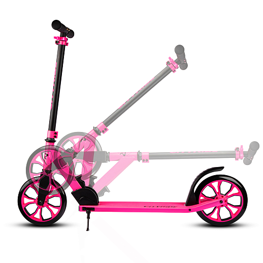Двухколесный самокат CITYRIDE 200, ал. 50/50%, t-bar сталь, грипсы 135мм TPR, колеса PU 200/200, 86A, подножка, abec 9 в Джамбо Тойз #11
