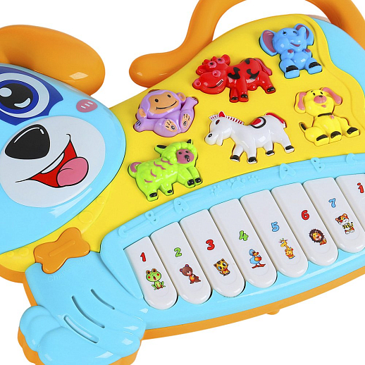 Музыкальная игрушка Пианино детское "Собака" Smart Baby, развивающее, обучающее, цвет голубой, 42 звука, мелодии, стихи, в/к 28,5х19х5 см в Джамбо Тойз #5