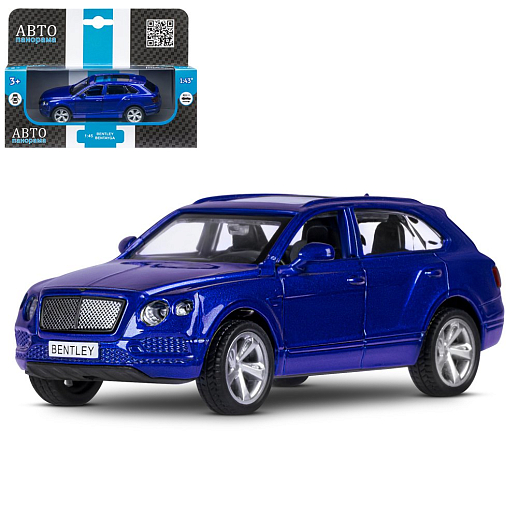 ТМ "Автопанорама" Машинка металлическая 1:45 BENTLEY BENTAYGA, синий, откр. двери, инерция, в/к 17,5*12,5*6,5 см в Джамбо Тойз