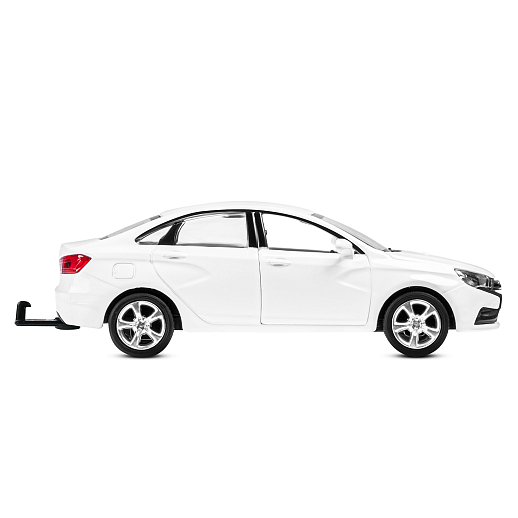 ТМ "Автопанорама" Машинка металлическая 1:43, LADA VESTA белая, откр. 2 двери., инерция + прицеп для лошади в Джамбо Тойз #8