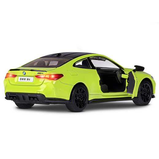 ТМ "Автопанорама" Машинка металлическая 1:32 BMW M4 (G82) желтый, открываются двери, свет, звук, инерция, в/к 19*9*7 см в Джамбо Тойз #5