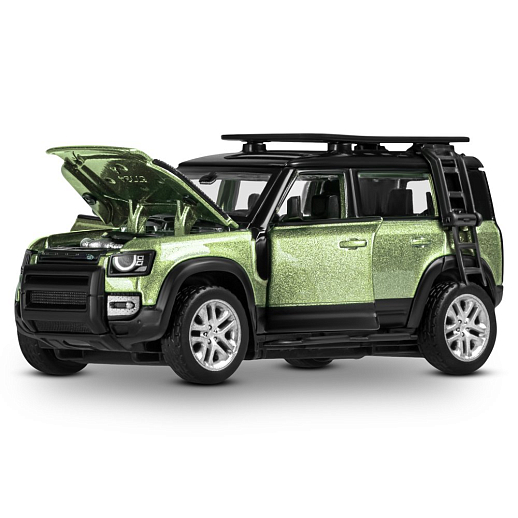 Машинка металлическая 1:43 2020 Land Rover Defender 110, зеленый, тюнинг, откр. двери, свободный ход колес, в/к 23,5*10*4 см в Джамбо Тойз #6