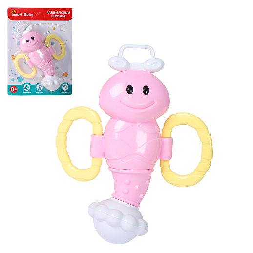 ТМ "Smart Baby" Развивающая игрушка "Бабочка" Розовая, на блистере 19х14х4,5 см в Джамбо Тойз
