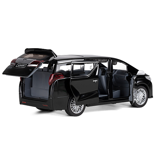 ТМ "Автопанорама" Машинка металлическая, 1:29, Toyota Alphard, черный, откр. передние и боковые двери, багажник, свет, звук, инерция, в/к 20*10*11 см в Джамбо Тойз #15