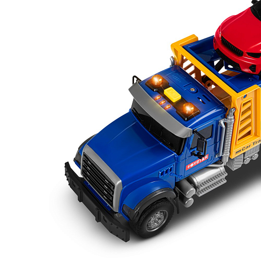 AUTODRIVE_Фрикционный Автовоз с машинкой, подвижные элементы,звук,свет,на бат.,в гофрокор. 34,5*14,5*12см в Джамбо Тойз #18