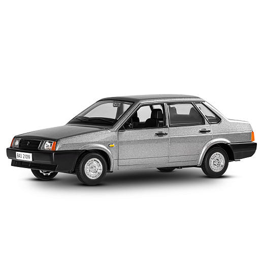 Машинка металлическая Автопанорама, коллекционная модель ВАЗ 21099, масштаб 1:22, свет, звук, открываются двери, капот и багажник, серый перламутр, в/к 24,5*12,5*10,5 см в Джамбо Тойз #2