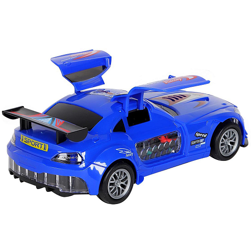 Машинка спортивная с открыванием дверей со звуком и светом на бат. (произвольное движение) синяя, в/к 17,5*8,5*5,4см в Джамбо Тойз #6