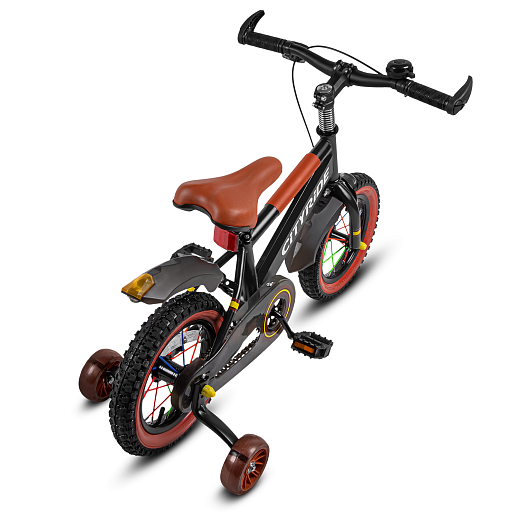 Велосипед двухколёсный CITYRIDE, модель CR-B2-07F52, колеса 12", рама сталь, колеса сталь, балансирные колеса со светом, маячок в заднем крыле, цвет чёрный в Джамбо Тойз #7