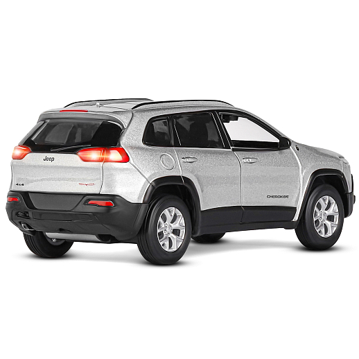 ТМ "Автопанорама" Машинка металл. 1:32 Jeep  Cherokee, серебряный, инерция, свет, звук, откр. двери и багажник, в/к 17,5*13,5*9 см в Джамбо Тойз #10
