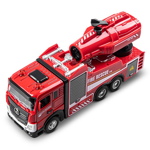 Пожарная металлическая машинка , красный, откр. двери, инерция, пар, свет, 22*6,5*11 см, в/к в Джамбо Тойз #3