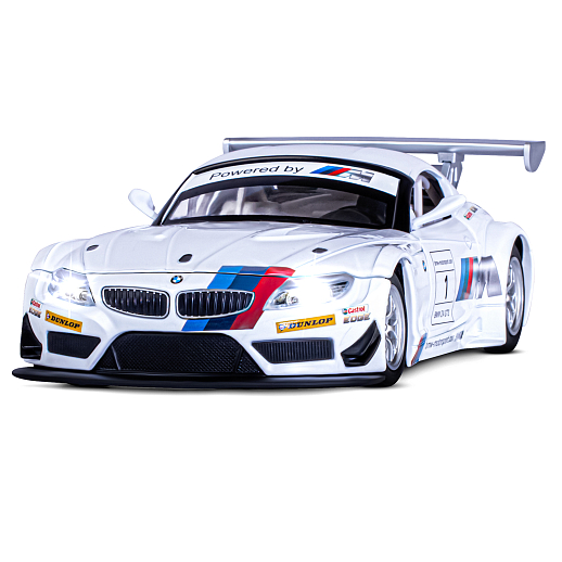 ТМ "Автопанорама" Машинка металлическая 1:24 BMW Z4 GT3, белый, откр. двери, капот, свет, звук, свободный ход колес, в/к 24,5*12,5*10,5 см в Джамбо Тойз #6