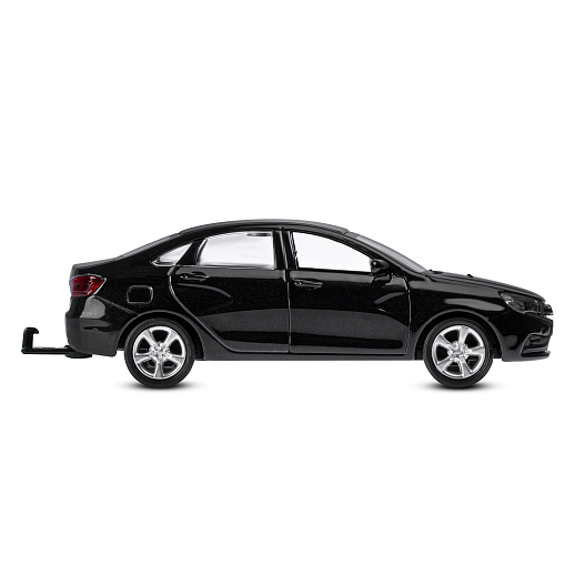 ТМ "Автопанорама" Машинка металлическая 1:43, LADA VESTA черная, откр. 2 двери., инерция + прицеп с катером в Джамбо Тойз #9